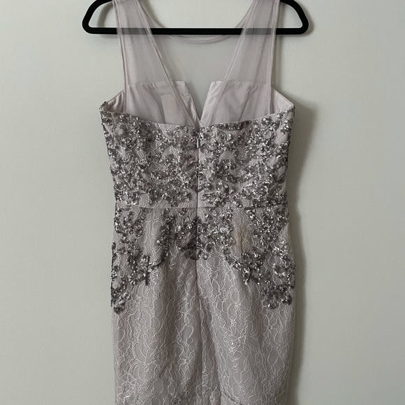 BCBGMAXAZRIA Silver Sequin Lace Dress - Picture 2 of 2